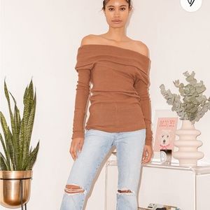 Free People Snow Bunny Off The Shoulder Sweater